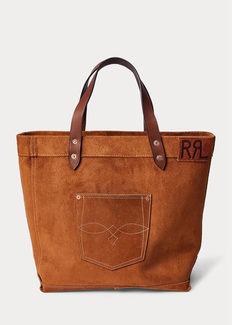 Bolso RRL Hombre Ranch Suede Tote Chile Marrones RANSW-3574